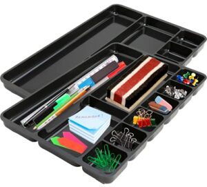 1intheoffice 9-compartment drawer tray organizer (2 pack)