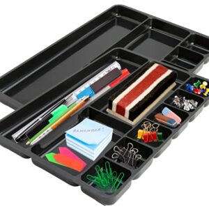 1InTheOffice 9-compartment Drawer Tray Organizer (2 Pack)