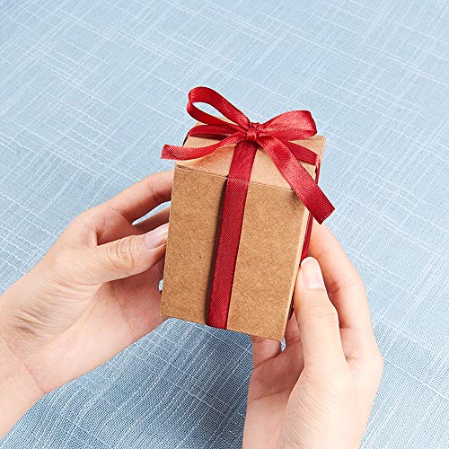 BENECREAT 60PCS Gift Boxes Brown Paper Boxes Party Favor Boxes 2.5 x 2.5 x 3 Inches with Lids for Gift Wrapping, Wedding Party Favors