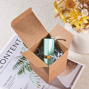 BENECREAT 60PCS Gift Boxes Brown Paper Boxes Party Favor Boxes 2.5 x 2.5 x 3 Inches with Lids for Gift Wrapping, Wedding Party Favors