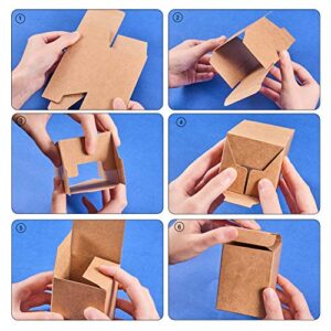 BENECREAT 60PCS Gift Boxes Brown Paper Boxes Party Favor Boxes 2.5 x 2.5 x 3 Inches with Lids for Gift Wrapping, Wedding Party Favors