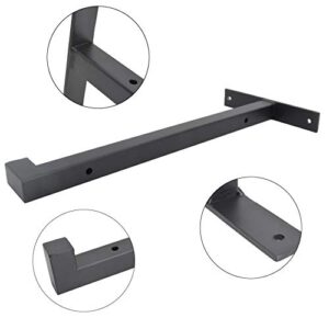 OVOV 2 Pcs Steel Heavy Duty Shelf Brackets Wall Mounted Industrial Metal Shelf Supports Matte Black 12 Inches