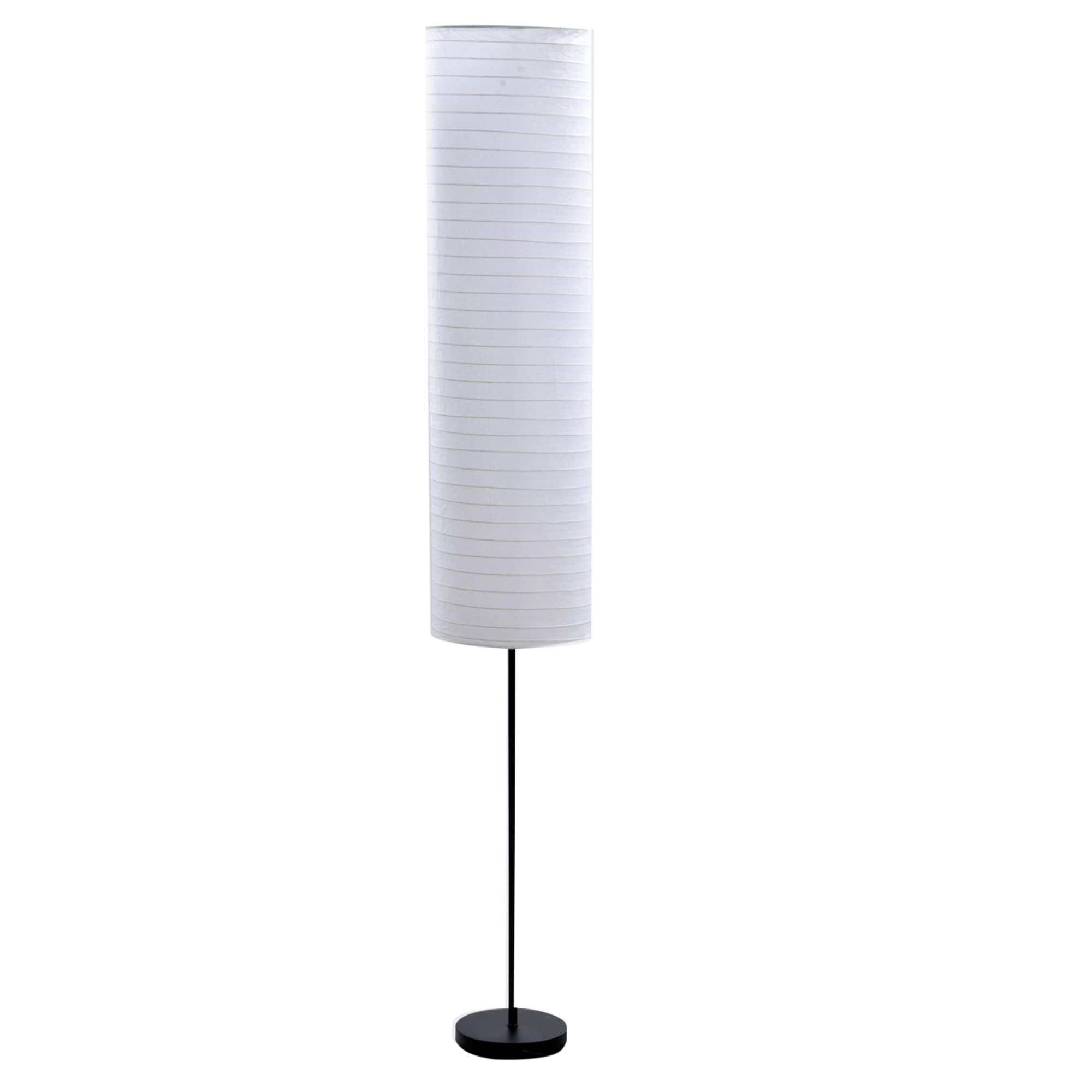 Catalina 21438-000 Modern 2-Light Zen Stick Floor Lamp with Rice Paper Shade, 70", Black