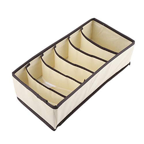 Aramox Portable Storage Box, Underwear Divider Closet Organizer Storage Boxes for Bra Underwear Sock Container (6 Grids)