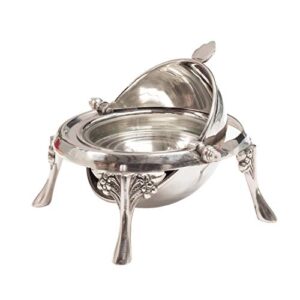 stainless steel roll top caviar server - 6" rotating butter dish