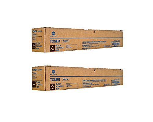 TN221K Genuine Konica Minolta Toner Cartridge 2 Pack, A8K3130, 24000 Page-Yield Per Ctg, Black