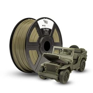 wyzworks pla 1.75mm [ military olive green ] premium thermoplastic polylactic acid 3d printer filament - dimensional accuracy +/- 0.05mm 1kg / 2.2lb + [ multiple color options available ]
