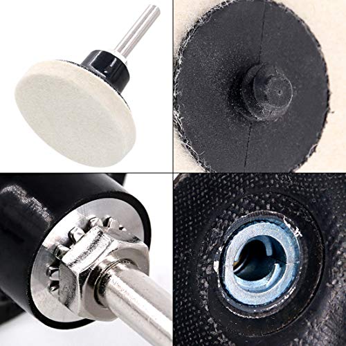 Swpeet 20Pcs 2" Compressed Wool Fabric Disc Polishing Buffing Pads Wheels with 1Pcs 2" Disc Pad Holder with 1/4" Shank Perfect for Polishing and Buffing Projects