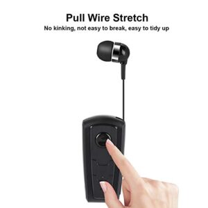 Fineblue F910 Retractable Bluetooth Earphone Business Lavalier Earphone Sports Bluetooth Headset Voice Prompts Call Vibration Bluetooth V4.1 Anti-Lost Function(Black)