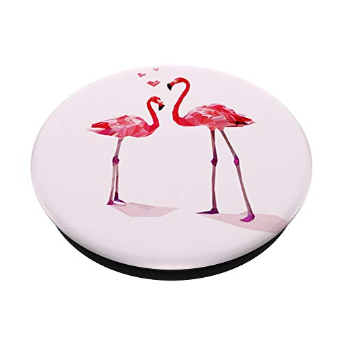 Cute Pink Flamingo Pop Socket Heart Art PopSockets PopGrip: Swappable Grip for Phones & Tablets