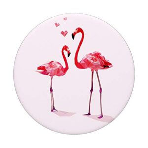 Cute Pink Flamingo Pop Socket Heart Art PopSockets PopGrip: Swappable Grip for Phones & Tablets