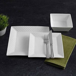 Mikasa White Trellis Square Dinnerware set, 16-piece