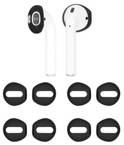 iiexcel (fit in case) 4 pairs replacement super thin slim silicone earbuds ear tips and covers skin accessories for apple airpods or earpods headphones (fit in charging case) (black)