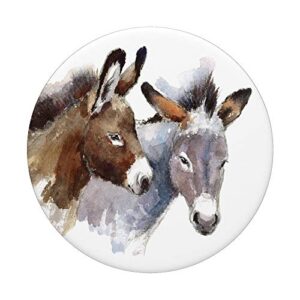 Donkey Watercolor Cute Donkeys Lover Gift PopSockets PopGrip: Swappable Grip for Phones & Tablets