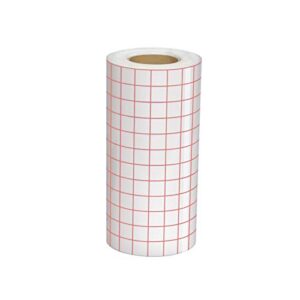 clear vinyl transfer paper tape roll 6" x 50 feet clear w/red alignment grid - application transfer tape perfect for self adhesive vinyl for signs stickers decals walls doors & windows