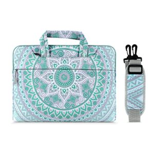 mosiso laptop shoulder bag compatible with macbook air 15 m2 a2941 2023/pro 16 2023-2019 m2 a2780 m1 a2485 a2141/pro 15 a1398,15-15.6 inch notebook, carrying briefcase handbag sleeve mandala mo-mdl001