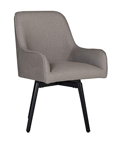 Studio Designs Home Contemporary Spire Luxe Swivel, Rotating, Upholstered, Accent Dining Arms and Metal Legs in Camel Beige Home-Office-Desk-Chairs, 25.5" W x 24" D x 35.5" H