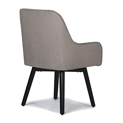 Studio Designs Home Contemporary Spire Luxe Swivel, Rotating, Upholstered, Accent Dining Arms and Metal Legs in Camel Beige Home-Office-Desk-Chairs, 25.5" W x 24" D x 35.5" H