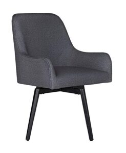 studio designs home contemporary spire luxe swivel, rotating, upholstered, accent dining arms and metal legs in charcoal gray home-office-desk-chairs, 25.5" w x 24" d x 35.5" h