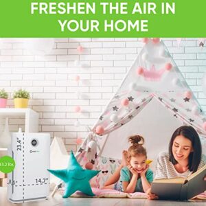 InvisiClean Claro Air Purifier for Home Allergies & Pets - 1651 Sq Ft - 4 in 1 H13 True HEPA Filter Portable for Large Room & Bedroom