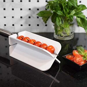 SLICEX Vegetable Slicing Guide; Finger-Safe Kitchen Cutting Gadget for Cherry Tomatoes, Grapes, Blueberries, Nuts and More