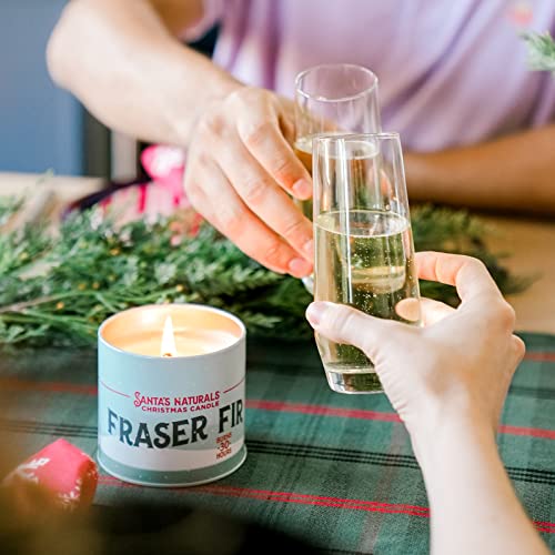 Santa's Naturals Fraser Fir Christmas Candle | Fresh Cut Christmas Tree Fragrance | Sustainably Sourced Soy and Beeswax | 30 Hour Burn Time | 9oz