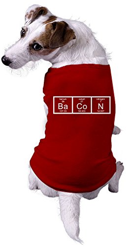 Dog Chemistry of Bacon Funny Nerdy Scientfic Animal Dog Shirt for Science Nerds with Nerdy Sayings Red XXL