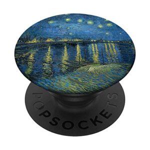 vincent van gogh starry night over the rhone-vintage artwork popsockets popgrip: swappable grip for phones & tablets