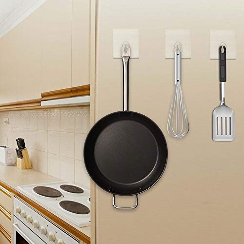 EINFAGOOD Large Traceless Adhesive Hook, Strong Wall Hook, Sticky Hook Suitable for Kitchen, Bathroom, Bedroom, Office (Transparent 10 Pcs)
