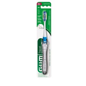 GUM Folding Travel Toothbrush with Antibacterial Soft Bristles (Pack of 6)
