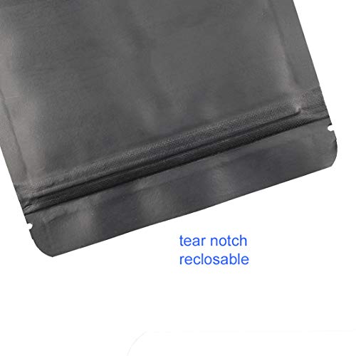 Innorange Kraft Paper Resealable Bags Black Stand up Zipper Pouch Bags ,Pack of 50