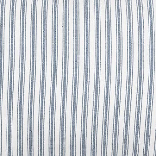 VHC Brands Sawyer Mill Ticking Striped Cotton Farmhouse Pillow 22x14 Filled Bedding Accessory, 14x22, Blue Denim