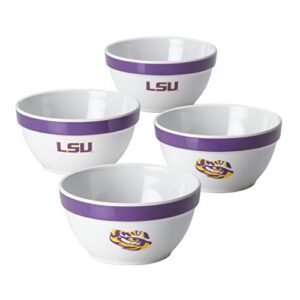 college kitchen collection lsu serving party bowls / mixing bowls set / food appetizer serveware - 4 piece, white