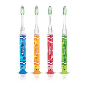 GUM - 10070942124895 Crayola Kids' Timer Light Toothbrush, Ultra Soft, Ages 3+, Assorted Colors, Pack of 6