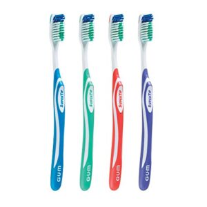 GUM Super Tip Toothbrush, Full Head & Soft Bristles with Bonus Proxabrush Go-Betweens (Pack of 6)