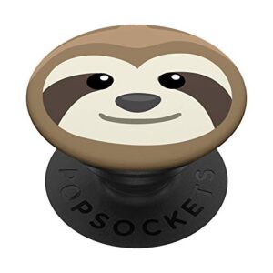 lazy funny sleepy sloth face popsockets popgrip: swappable grip for phones & tablets