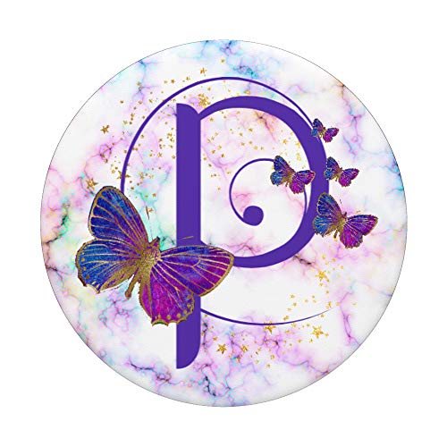 Purple Butterfly Custom Personalized Letter P Monogram PopSockets Swappable PopGrip