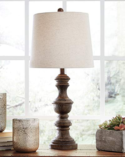 Signature Design by Ashley Magaly Cottage 27.65" Table Lamp, 2 Count Lamps, Brown