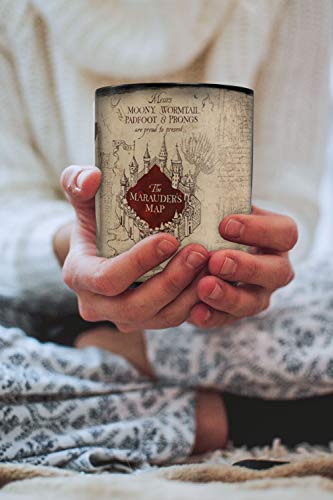 Morphing Mugs Harry Potter - Marauders Map - I Solemnly Swear – 16 oz Large Ceramic Heat Sensitive Clue Mug – Full image revealed when HOT liquid is added