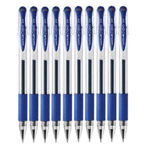 uni-ball signo gel ink pen, blue, 0.38mm, pack of 10