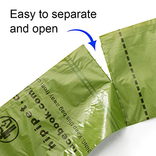 HIPIPET 360 Pack(24 Roll) Dog Poop Bag,Earth-Friendly Partially Biodegradable Poop Bags,15% Thicker and Tougher Leak-Proof Dog Waste Bags.(Green)