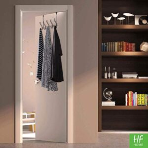 Over Door 10 Hooks Metal Storage Organizer Rack for Coats, Hoodies, Hats, Towels, Stylish Over Door Hanger for Home or Office Use, Heavy-Duty Iron Wire Black