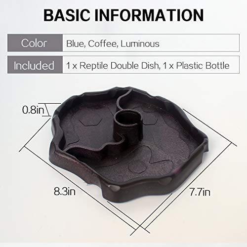 WINGOFFLY Automatic Reptile Feeders Waterer Automatic-refilling Turtle Water Dispenser Bottle Tortoise Food Water Bowl Feeding Dish for Lizards Coffee