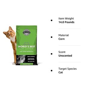 World's Best Cat Litter Original Series 14 Pound Bag ,Outstanding Odor Control, Quick CLUMPING & Easy SCOOPING, PET, People & Planet Friendly