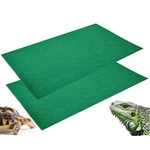 2pcs reptile carpet terrarium bedding substrate liner carpet for lizard, turtles, snakes, bearded dragon, iguana supplies mat green