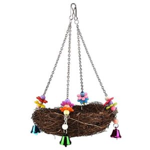 Yosoo Bird Nest,Natural Handmade Bird Nest House Hanging Cage Cave Bed Tent Hammock Hut for Parrot Canary Cockatiel or Other Small Birds