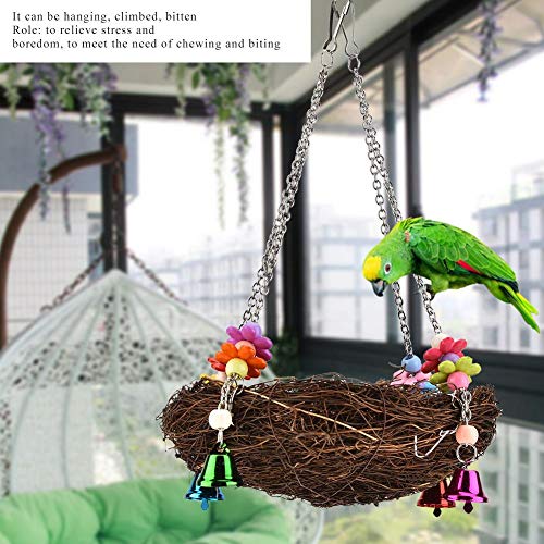 Yosoo Bird Nest,Natural Handmade Bird Nest House Hanging Cage Cave Bed Tent Hammock Hut for Parrot Canary Cockatiel or Other Small Birds