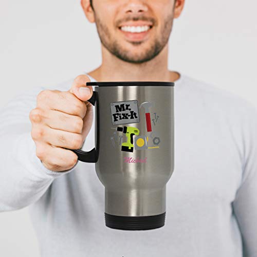 Personalized Custom Text Profession Mr. Fix It Steel Travel Mug Stainless