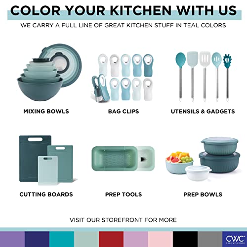 COOK WITH COLOR Set of Five Aqua and Rose Gold Silicone MINI Kitchen Utensil Set