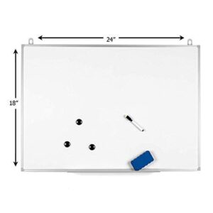 Officeline Ultra-Slim, Lightweight Magnetic Dry Erase Board & Accessories (Includes Whiteboard Pen & Pen Tray, 3 x Magnets & Eraser) (18 x 24 Inch)